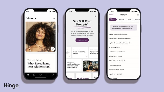 hinge self care prompts