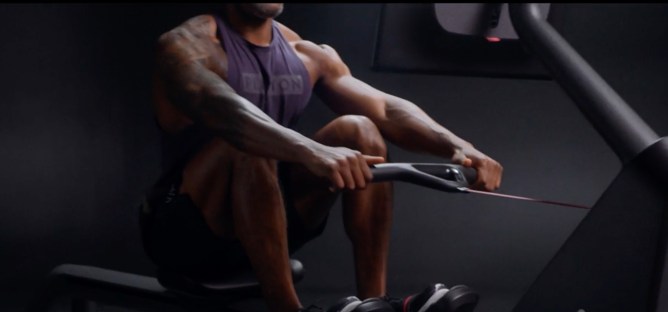 man rowing Peloton machine