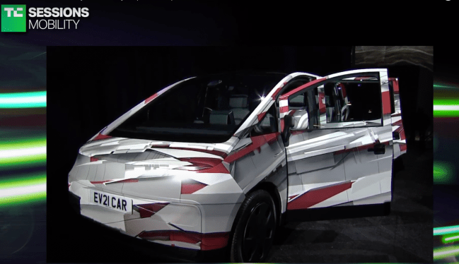 Arrival ride-hail car onstage at TC Sessions: Mobility 2022