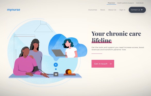 A screenshot of MyNurse's website.