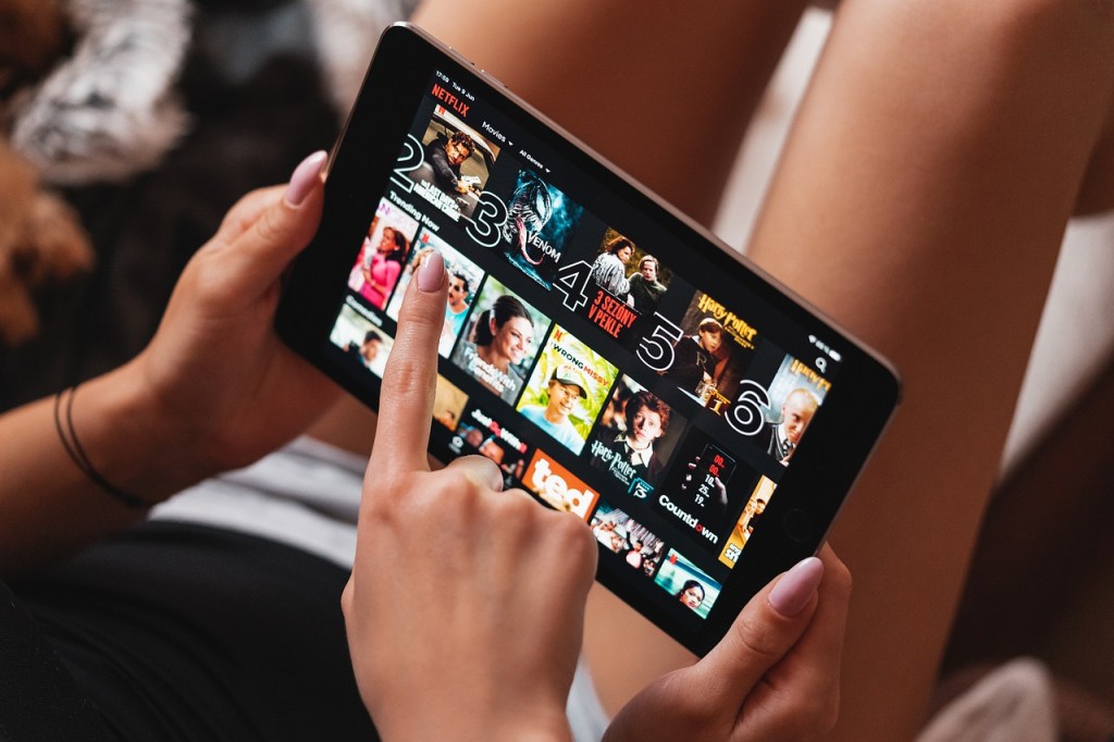 tablet showing Netflix