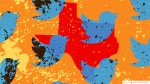 twitter logo over outline of texas
