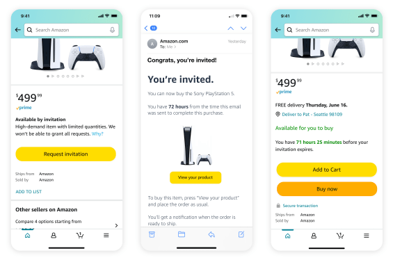 Amazon invite-only order for PlayStation 5