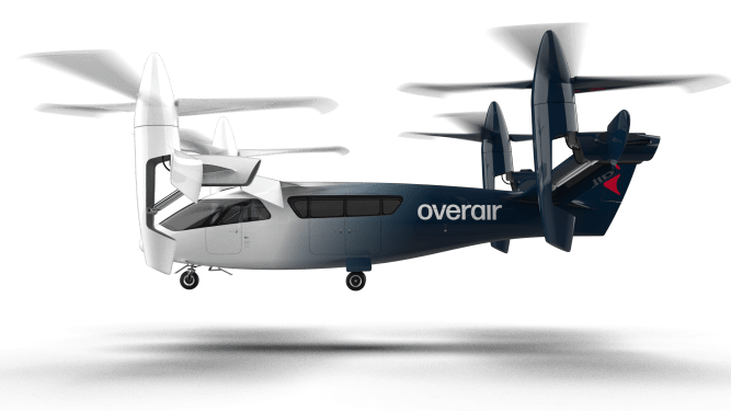 Overair's rendering of eVTOL Butterfly