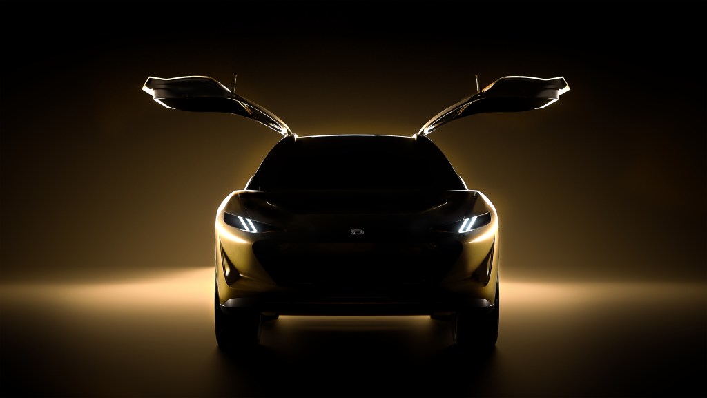 Drako Dragon; gull-wing car silhouette