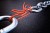 Metallic chain connected by a red knotted rope, representing third party cybersecurity risk
