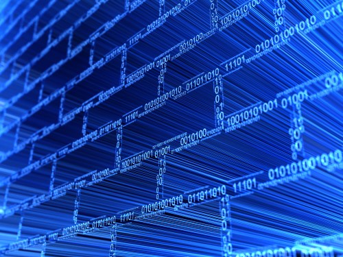 illustration of binary code brick wall