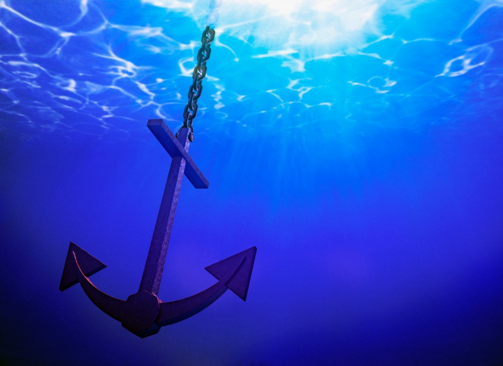 Anchor in Clear Blue Sea