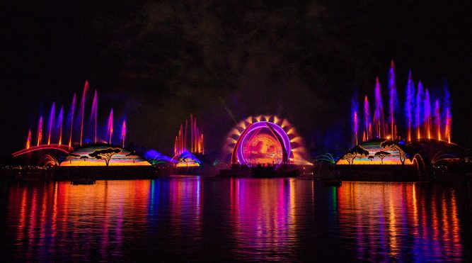 theme park at night