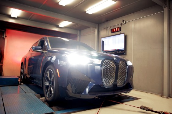 Image of BMW prototype iX, which will run on battery startup Our Next Energy's unique Gemini dual-chemistry battery pack.