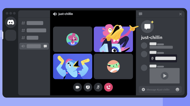 Discord text chat in voice channel illustration