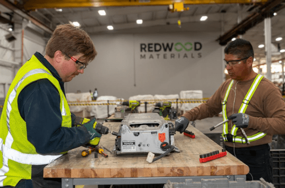 Redwood Materials engineers break down Toyota batteries for recycling