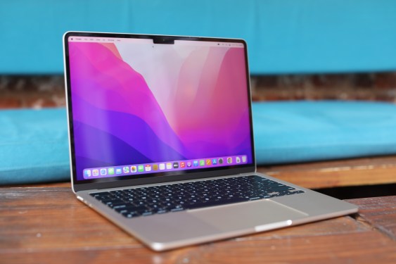 M2 Apple Macbook Air, open on desk