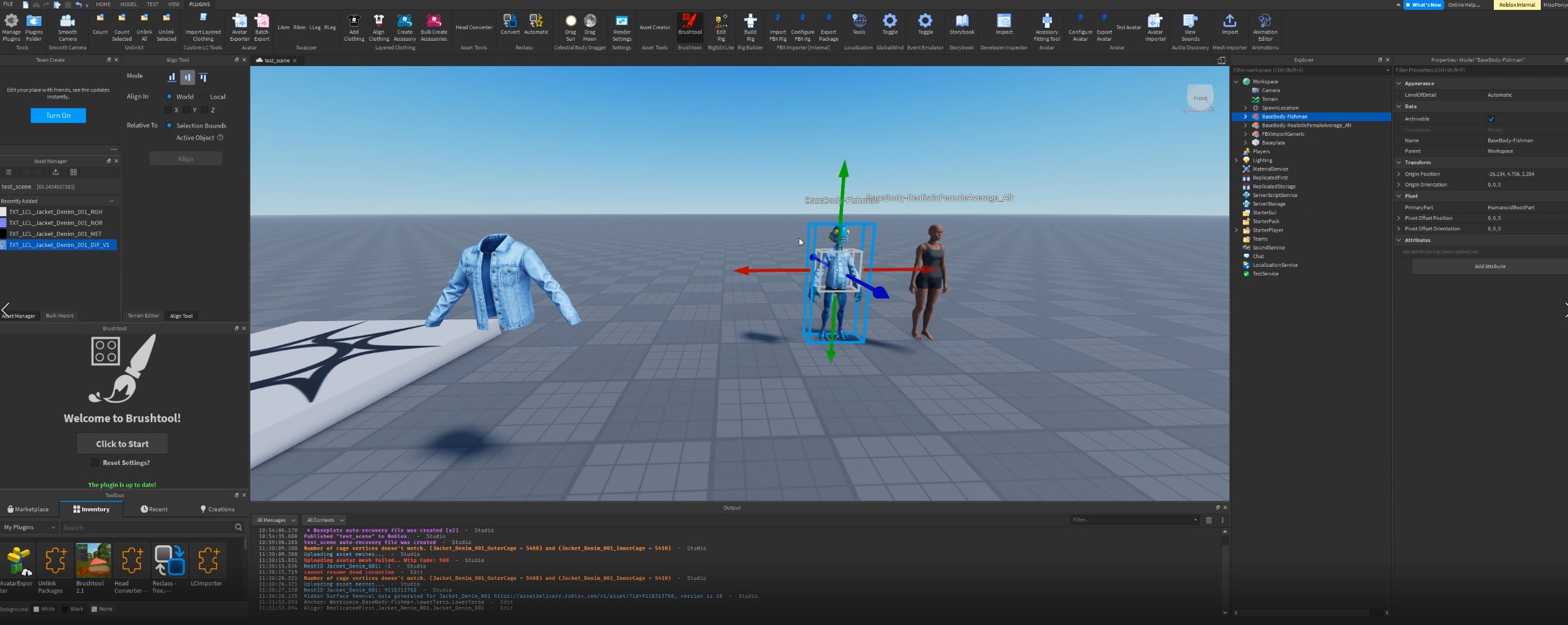 Creating layered clothing in Roblox Studio.
