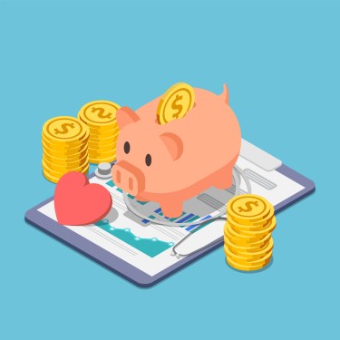 piggy bank illustration, Canvas Medical
