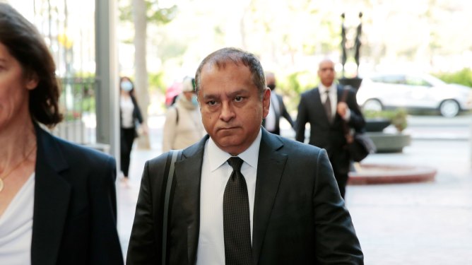 Former Theranos COO Ramesh "Sunny" Balwani arrives at the Robert F. Peckham U.S. Federal Court on June 21, 2022 in San Jose, California