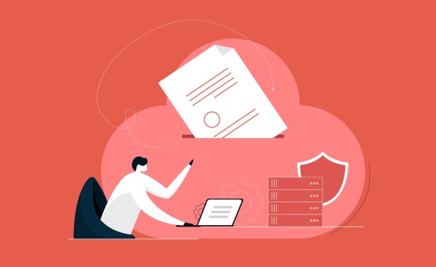 illustration depicting securing data on cloud server