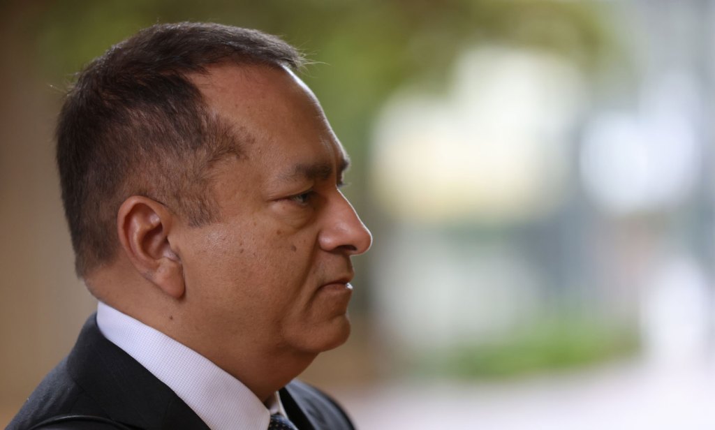 Former Theranos COO Ramesh "Sunny" Balwani arrives at the Robert F. Peckham U.S. Federal Court on March 15, 2022 in San Jose, California