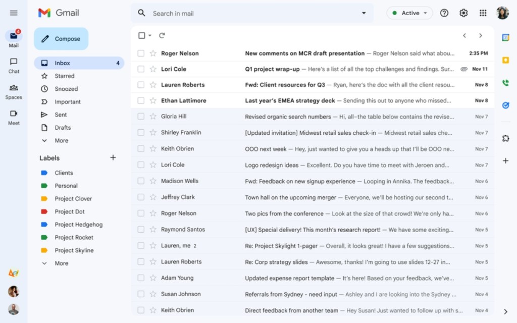 Gmail Material You redesign