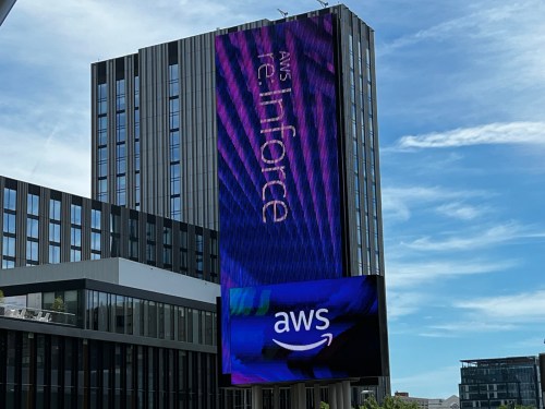 AWS re:Inforce sign outside Boston Convention Center. July 26, 2022