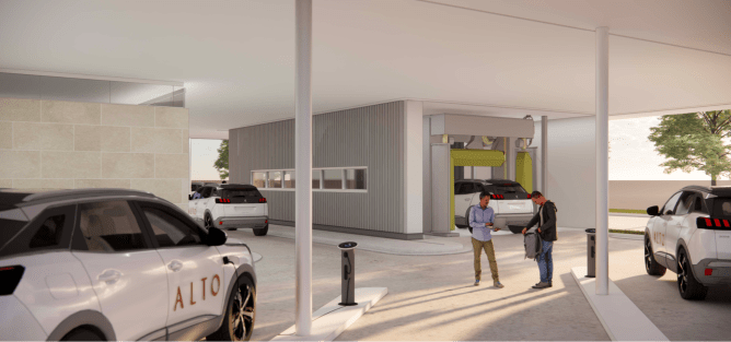 Rendering of Alto infrastructure hub to service vehicles