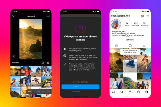 Instagram new videos will be turned into Reels