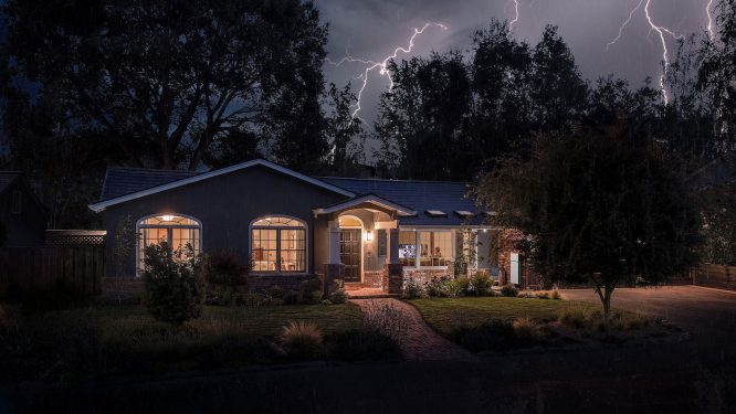 A promotional image of Tesla's solar roof.