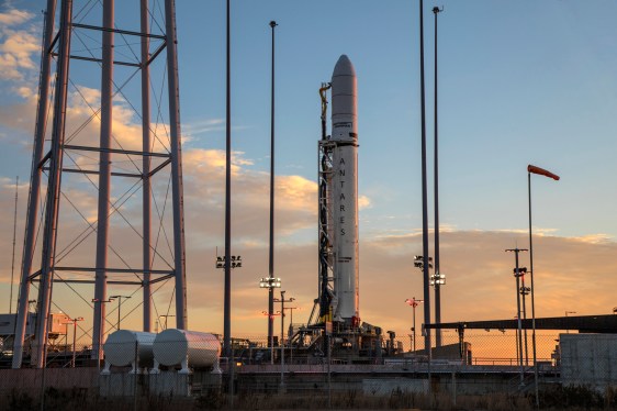 Northrop Grumman antares rocket on launch pad