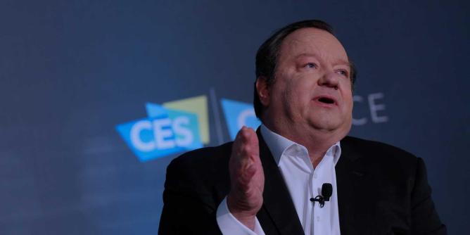 man talking at CES