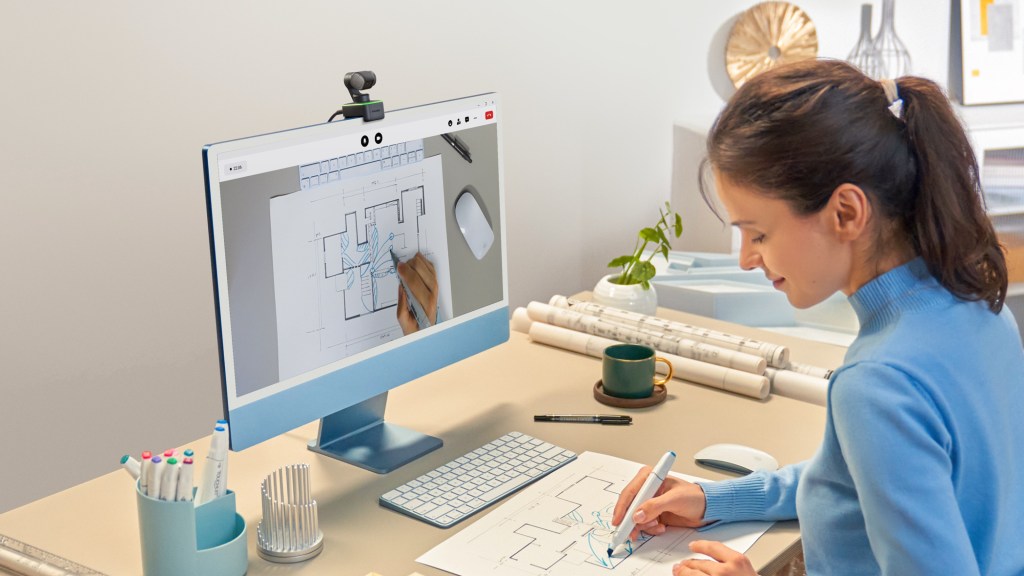 woman working at desk