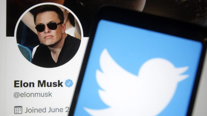 Musk and Twitter logo
