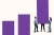 Young friends carrying large purple bar graph.