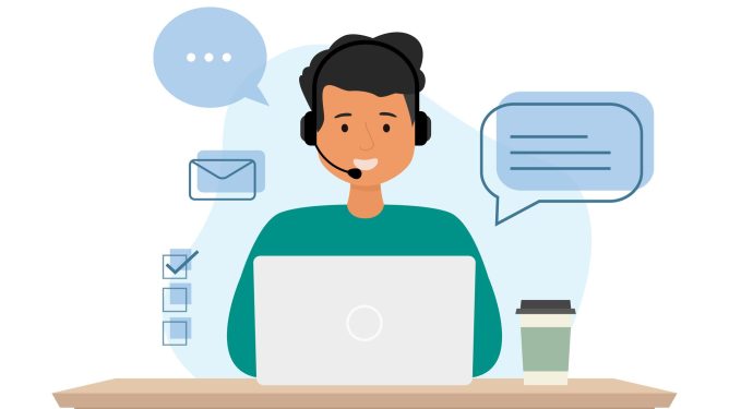 illustration depicting contact center