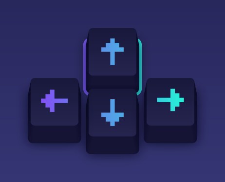 gaming keyboard directional keycaps retro design; crypto gaming strategy for web2 brands