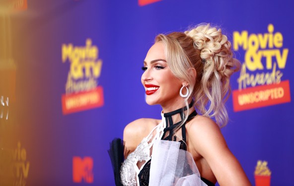 Reality star and crypto entrepreneur Christine Quinn of Selling Sunset poses at the 2021 MTV Movie Awards