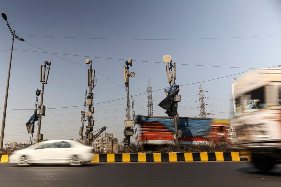 cell towers along road