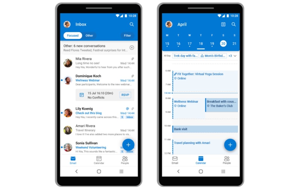 Outlook lite on smartphones