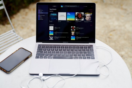 The app home screen for Apple Podcasts is displayed on a laptop computer in an arranged photograph taken in the Brooklyn borough of New York, U.S., on Tuesday, Sept. 29, 2020. Record labels, streaming services and TV networks are all commissioning original podcast series, hoping to tap into the growing audience for on-demand audio. Photographer: Gabby Jones/Bloomberg via Getty Images