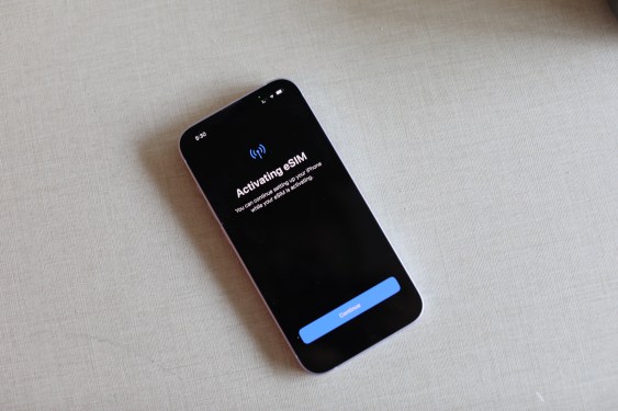 eSIM setup mobile phone
