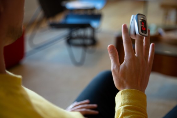 Doccla remote patient monitoring using a blood oxygen meter to monitor a patient