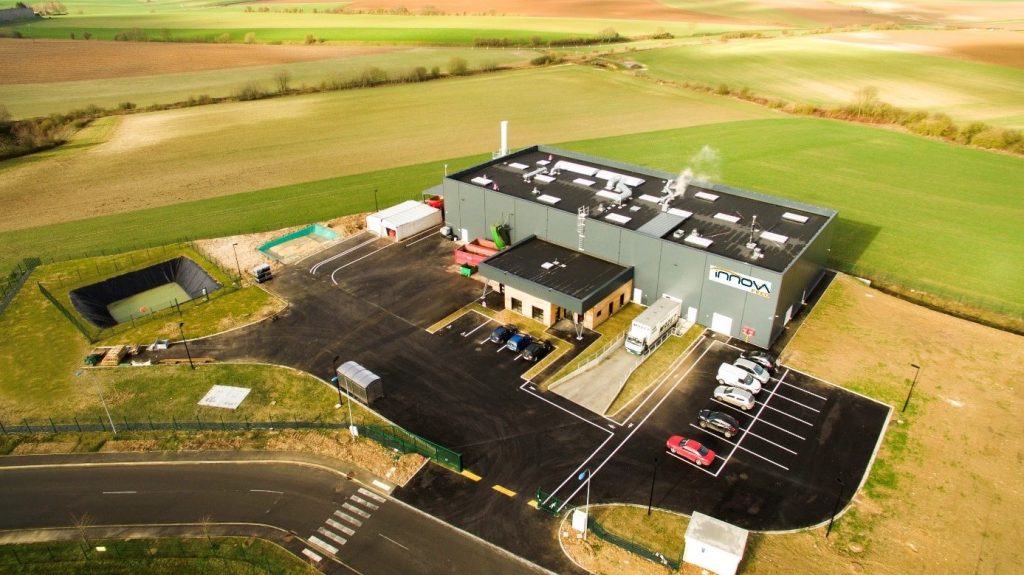 overhead shot of light industrial building