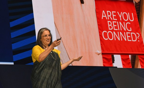 Madhabi Puri Buch speaks during Global Fintech Fest in Mumbai.