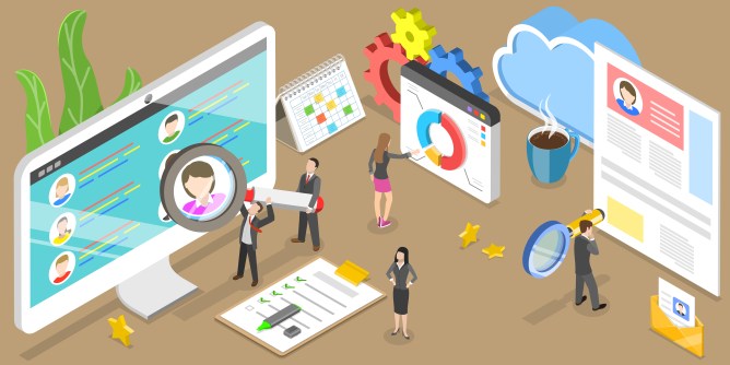 Illustration conveying customer experience management.