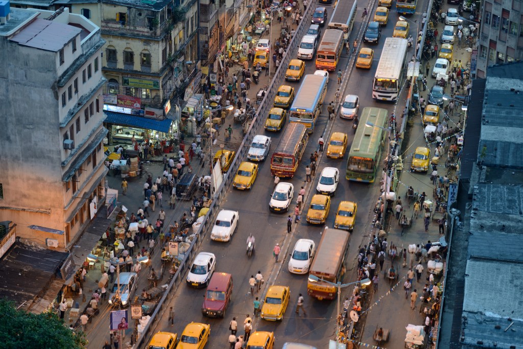 Traffic jam in Burrabazar