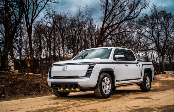 lordstown motors endurance electric pickup truck in white
