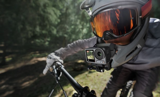 biker with action camera