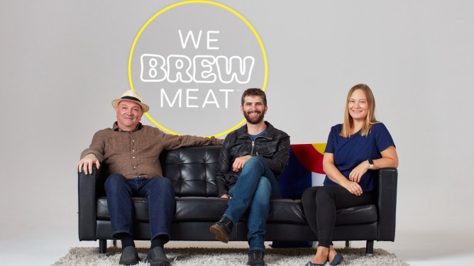 Bond Pet Foods leadership, from left, Tony Day, Rich Kelleman, Pernilla Audibert