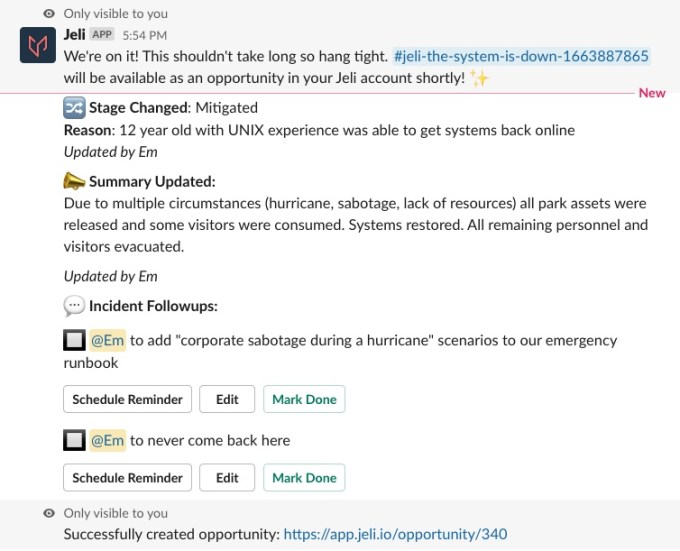 Jeli.io Slack bot.