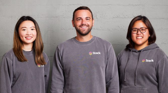 Stack founding team, from left, Natalie Young, Will Rush, and Angela Mascarenas