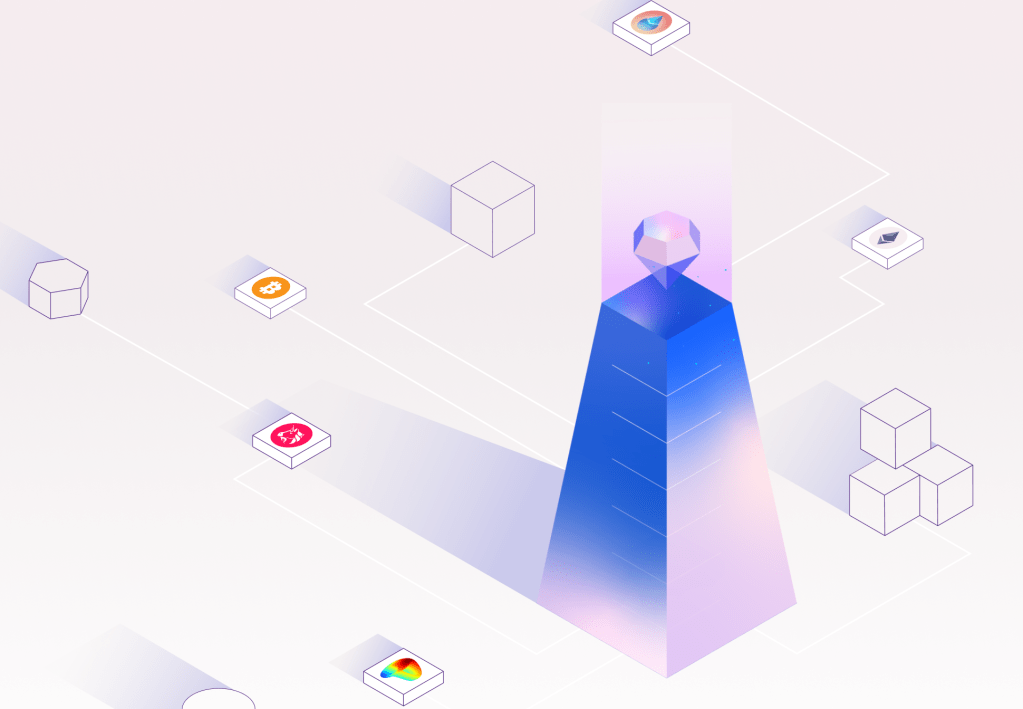 An image depicting Tres platform spreading data to other crypto segments